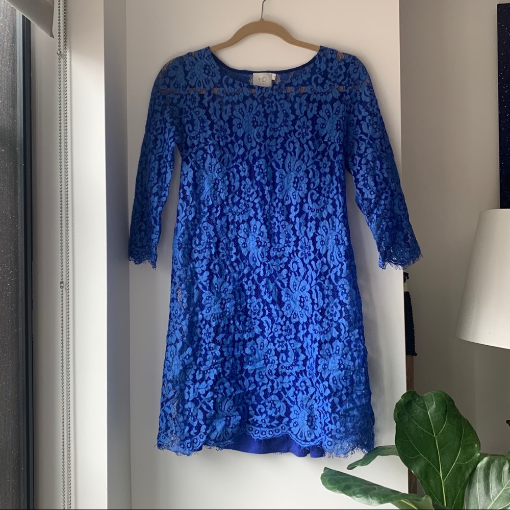 Anthro Royal Blue lace shift dress - HD in Paris